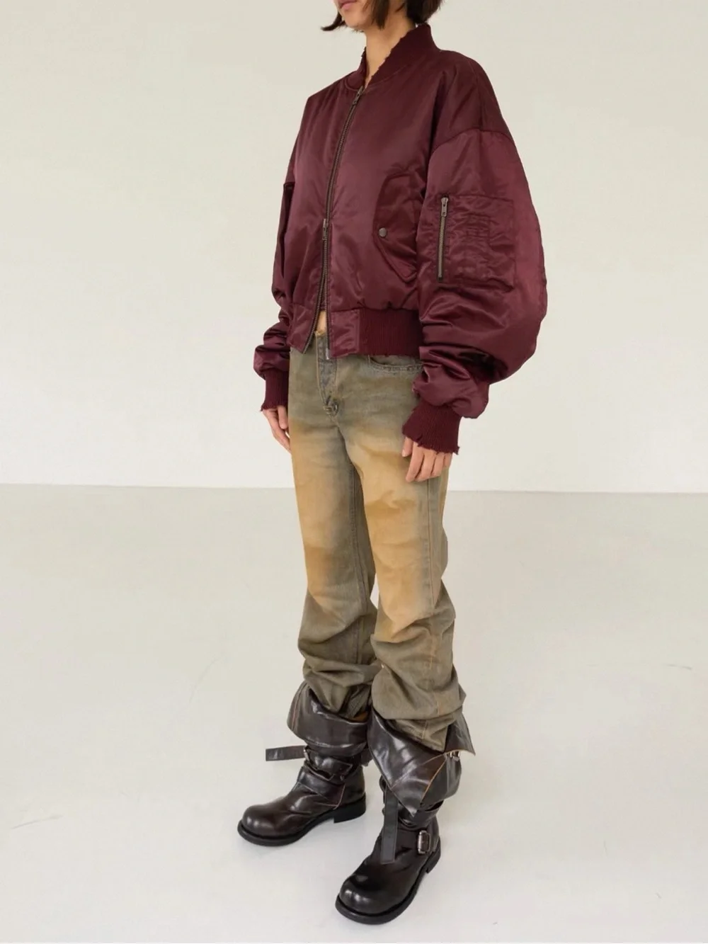 Over-the-Knee Riding Boots in Dark Brown